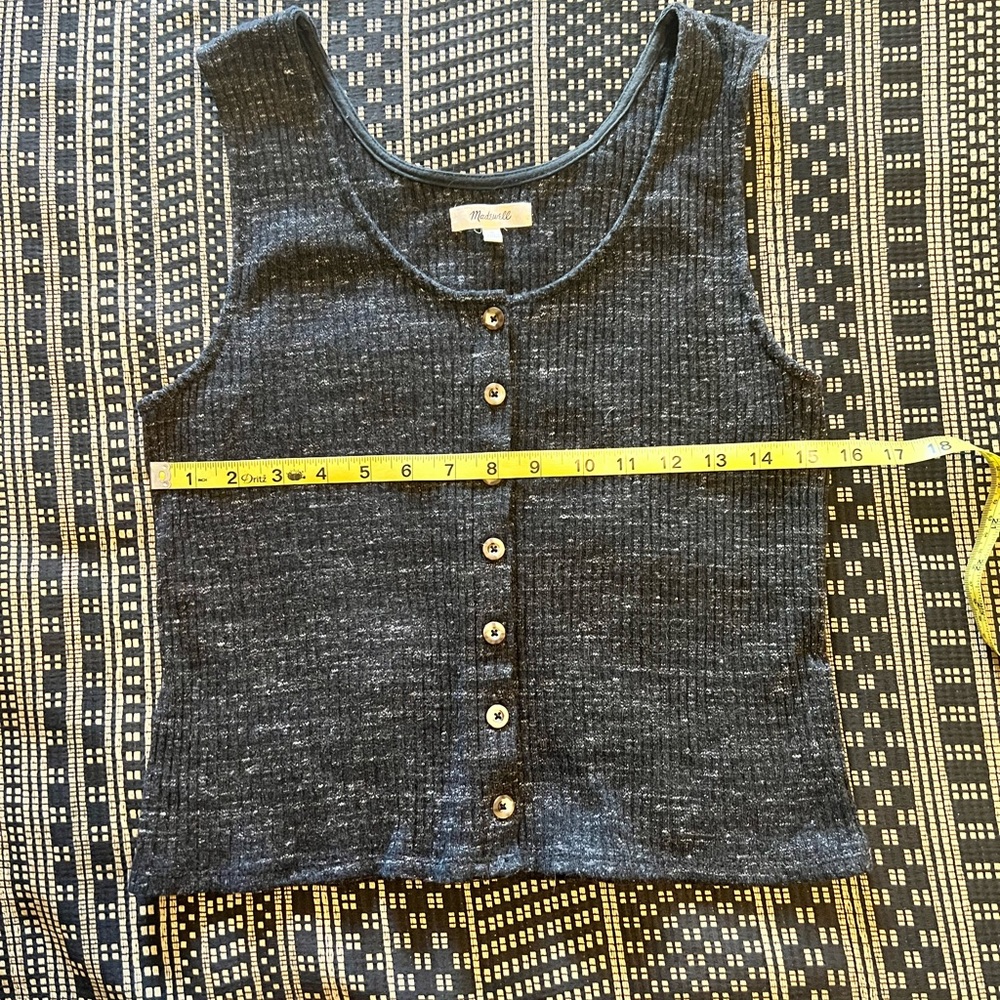 Madewell Ribbed Button-Front Tank 🐈‍⬛☕️📓 - Picture 6 of 6